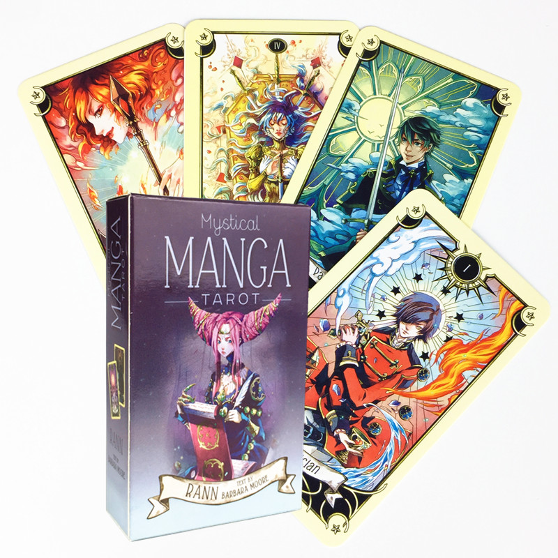 Board Game English For Kids - 神秘的なマンガタロットカード家族女性タロットデッキ英語版ボードゲームキッズパーティートランプPDFガイドブックおもちゃ付き