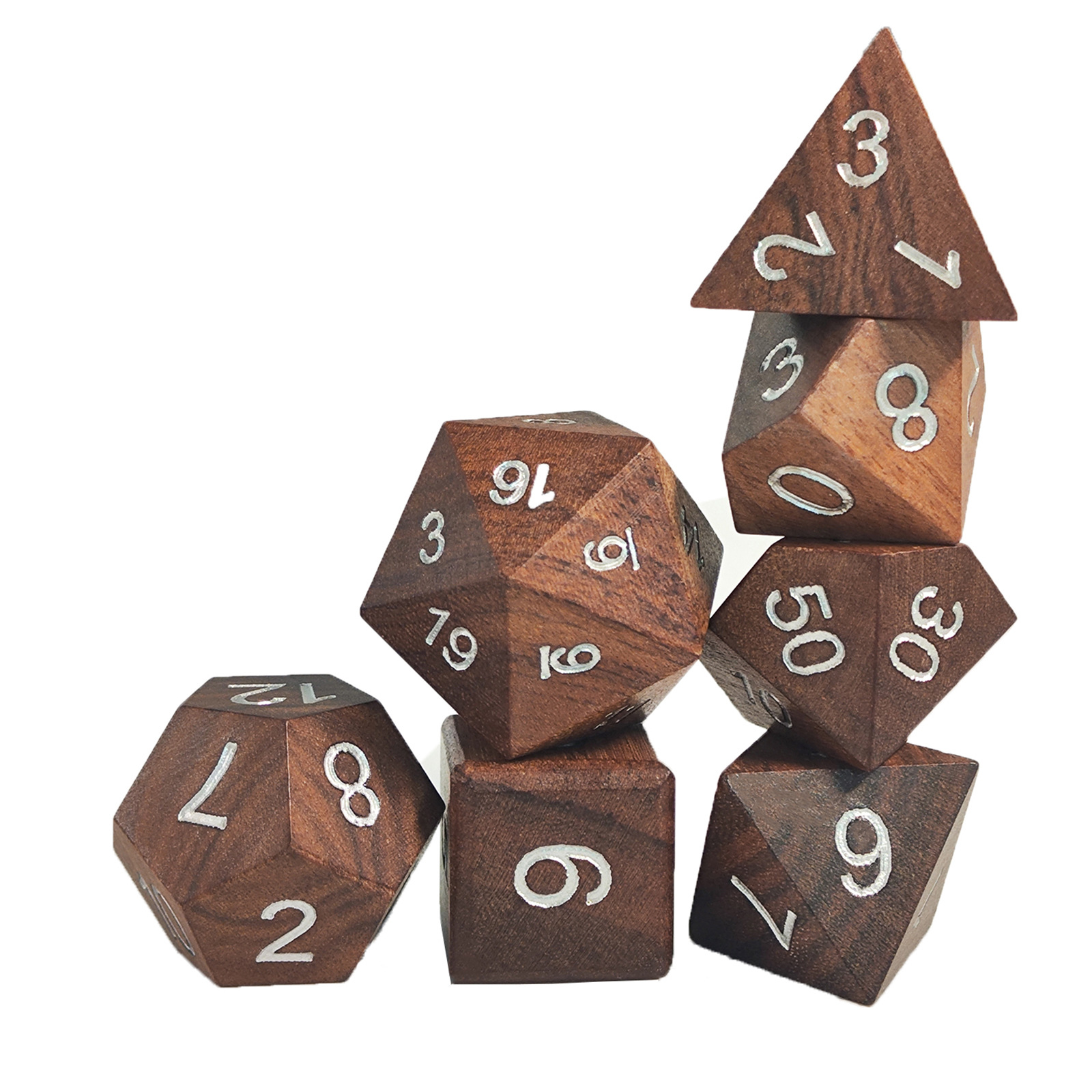 Board Game Dungeons And Dragons - DND RPGゲーム用木製ダイスセット ドラゴンとダンジョンのロールプレイング多面体ダイス ボードゲーム愛好家へのクリスマス誕生日プレゼント
