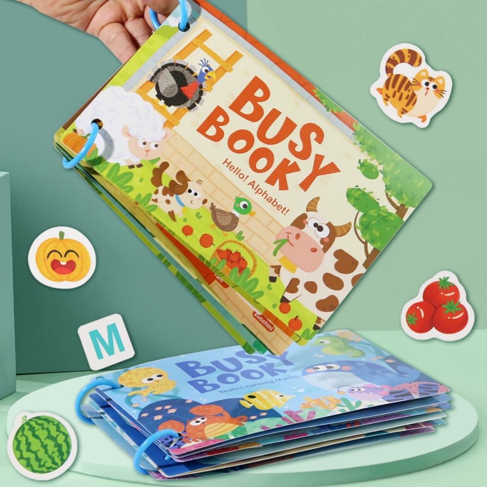 Board Game English For Kids - ビジーブックステッカー クワイエットブック 子供向け モンテッソーリ早期教育玩具 幼児向け マッチングパズルゲーム
