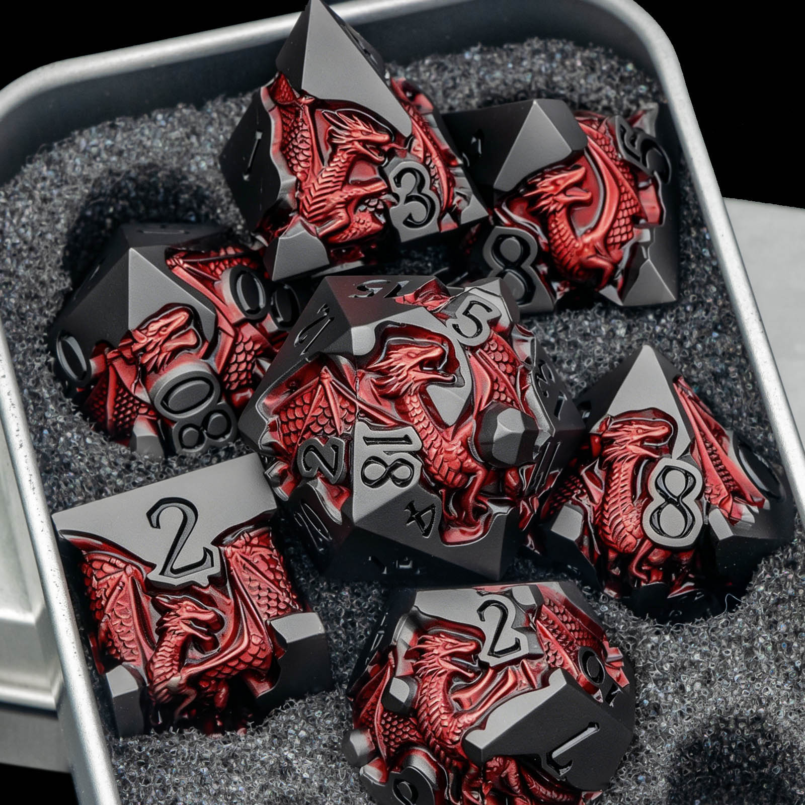 Board Game Dungeons And Dragons - ドラゴンダイスセット DND ロールプレイングゲーム用、メタルダイスセット D&D ダンジョンズ＆ドラゴンズ、多面体ダイス D20