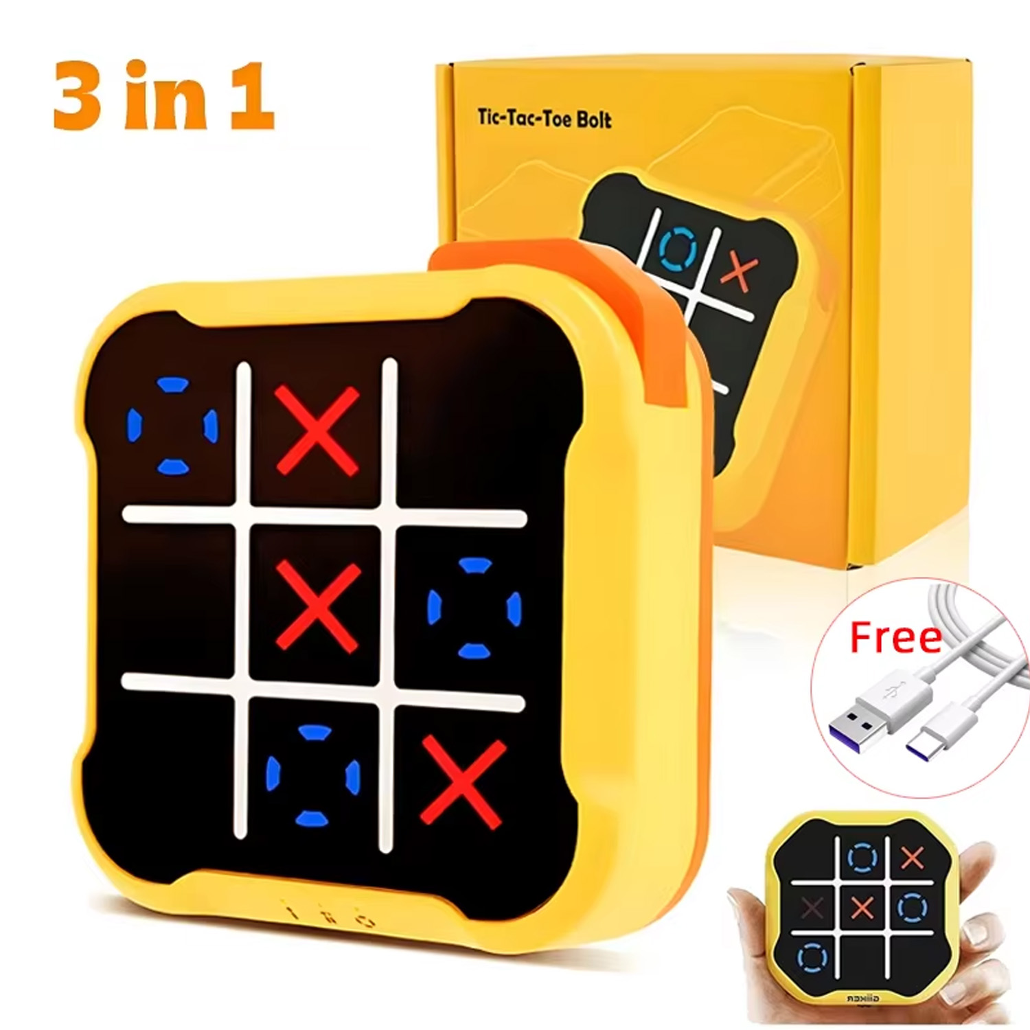 電子式3目並べゲーム、携帯型コンソール、子供向けパズルボード - Board Game English For Kids のレビューと価格