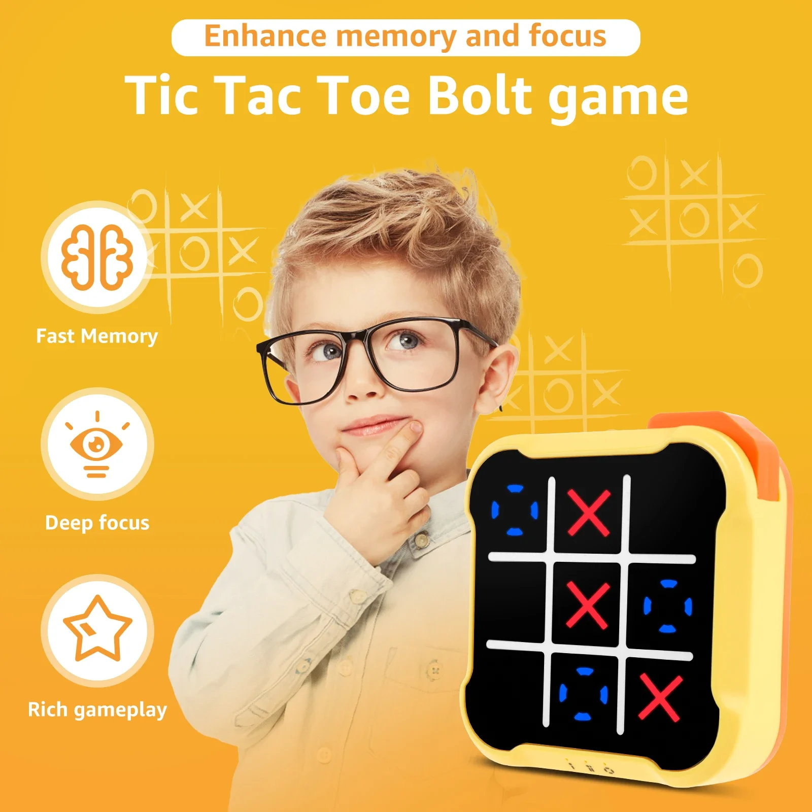 電子式3目並べゲーム、携帯型コンソール、子供向けパズルボード - Board Game English For Kids のレビューと価格