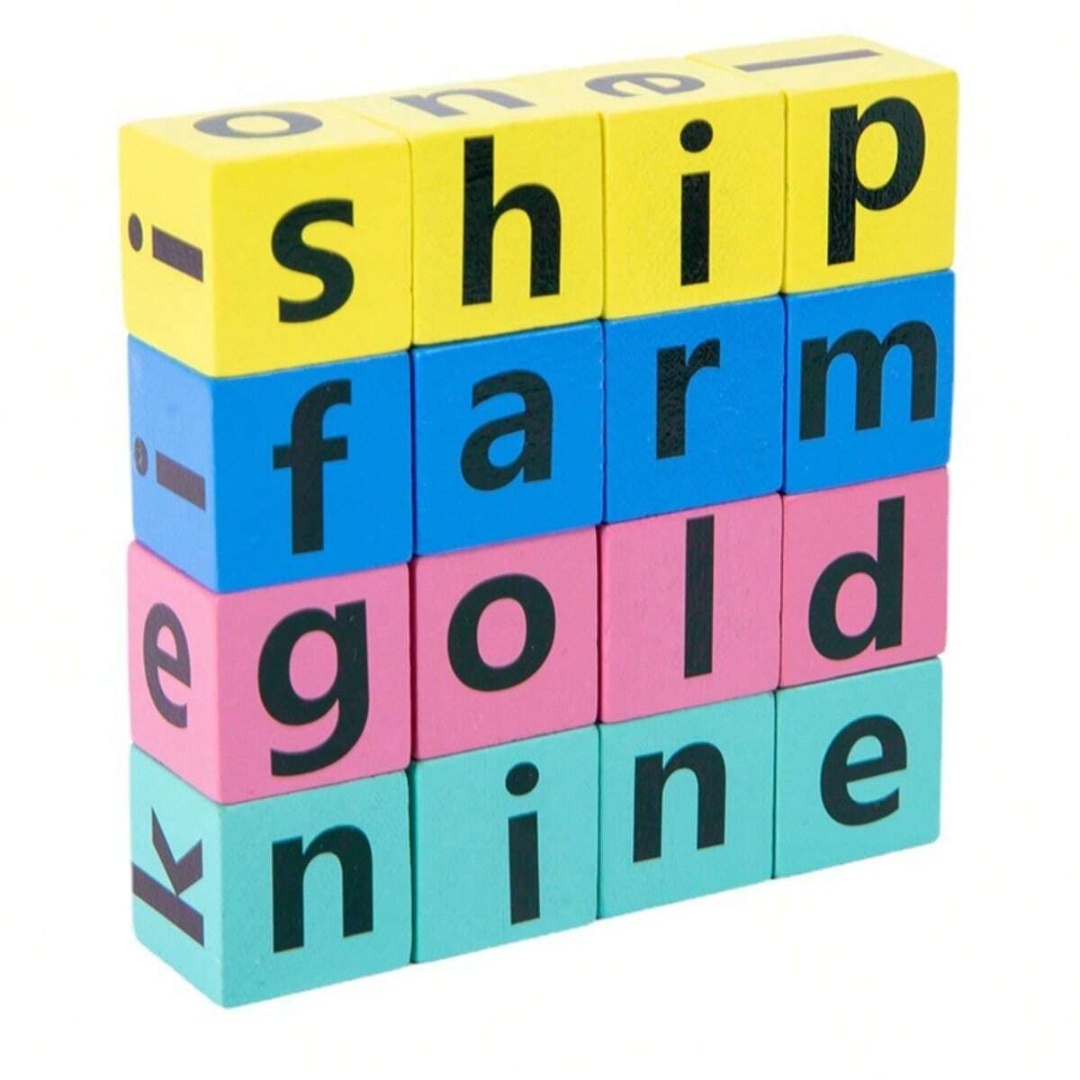子供用アルファベットスペルボードゲーム、16文字ブロック+4 - Board Game For Kids のレビューと価格