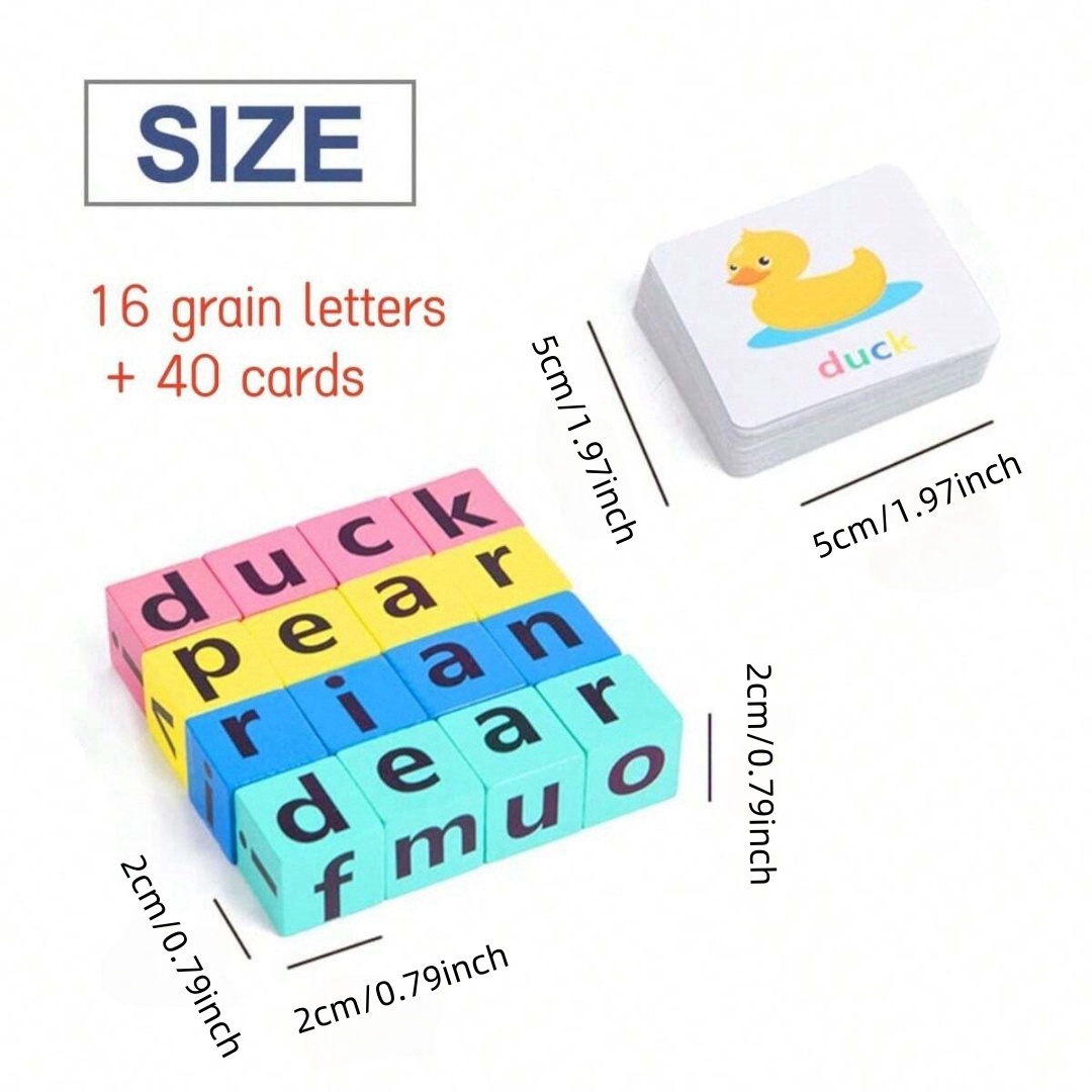 子供用アルファベットスペルボードゲーム、16文字ブロック+4 - Board Game For Kids のレビューと価格